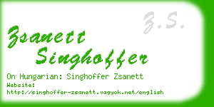zsanett singhoffer business card